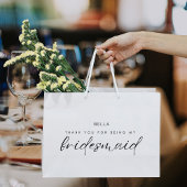 White Minimalistisch Danke, Bridesmaid Große Geschenktüte