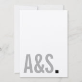 White Minimalistisch Elegante Monochrome Wedding I Einladung (Rückseite)