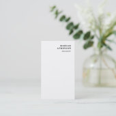 White Minimalistisch Elegante Persönliche Präsenta Visitenkarte (Stehend Vorderseite)