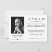 White Minimalistisch Foto Beileid Vielen Dank Dankeskarte (Vorderseite)