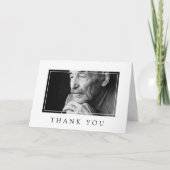 White Minimalistisch Foto Beileid Vielen Dank Karte (Vorderseite)