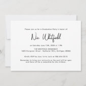 White Minimalistisch Foto Collage Graduation Party Einladung (Rückseite)