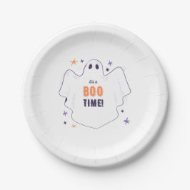 White Minimalistisch Ghost Halloween Pappteller