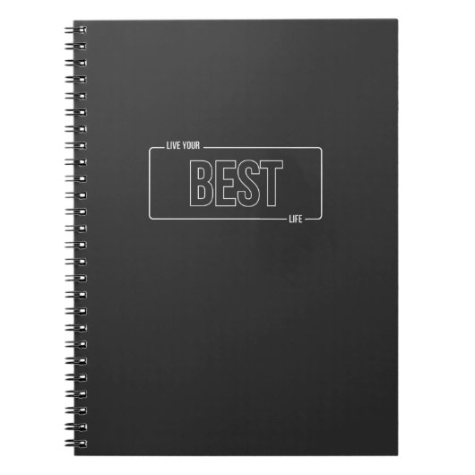 White Minimalistisch Live Your Best Life Notebook Notizblock (Vorderseite)