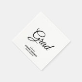 White Minimalistisch Modern Graduation Party Serviette (Ecke)
