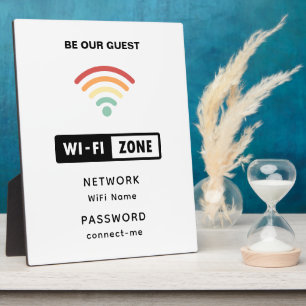 White Minimalistisch Simple Wifi Password Plaque Fotoplatte