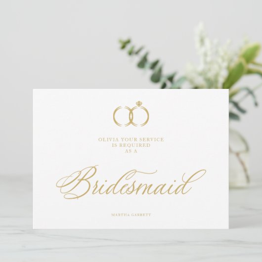 White Minimalistisch Wedding Rings Bridesmaid Luxu (Stehend Vorderseite)