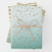 White Mint Gold Glitz Sparkle Streifen Leopard     Geschenkpapier Set (Beispiel)