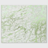 White Mint Green Carrara Marmor Stone VIP Luxus Geschenkpapier (Flach)