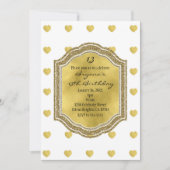 White mit Gold Hearts Geburtstagsparty Einladungen (Vorderseite)