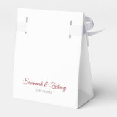White mit Red Simple Elegante Wedding Danke Geschenkschachtel (Rückseite)