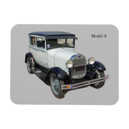 White Model A MagMagMagnet Magnet (Horizontal)