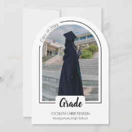 White Modern and Elegent  Graduation Invitation Einladung