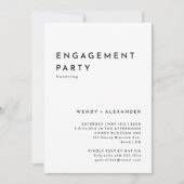 White Modern Bold Foto Engagement Party Einladung (Vorderseite)