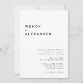 White Modern Bold Foto Wedding Einladung (Vorderseite)
