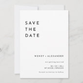 White Modern Bold Foto Wedding Save The Date (Vorderseite)