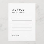 White Modern Bold Wedding Advice Card Hinweiskarte (Vorderseite)