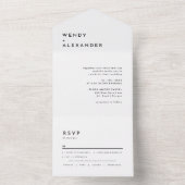 White Modern Bold Wedding All In One Einladung (Innen Boden)