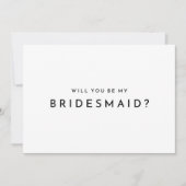 White Modern Bold Wedding Bridesmaid Vorschlagskar Einladung (Vorderseite)
