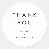 White Modern Bold Wedding Danke, dass du Sticker b (Vorderseite)