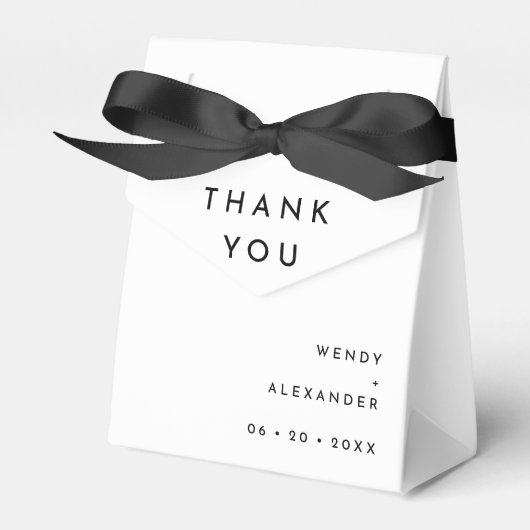 White Modern Bold Wedding Danke Geschenkschachtel (Vorderseite)