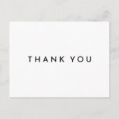 White Modern Bold Wedding Danke Postcard Postkarte (Vorderseite)