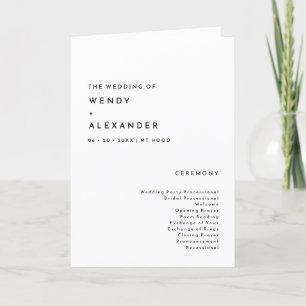 White Modern Bold Wedding Folding Programm