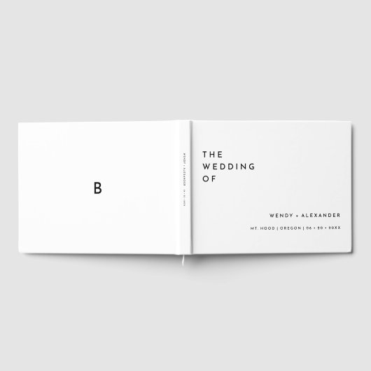 White Modern Bold Wedding Gästebuch (Voll)