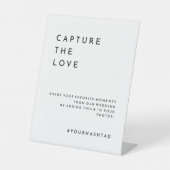 White Modern Bold Wedding Hashtag Sockelschild (Vorderseite)