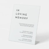 White Modern Bold Wedding Memorial Sockelschild (Vorderseite)