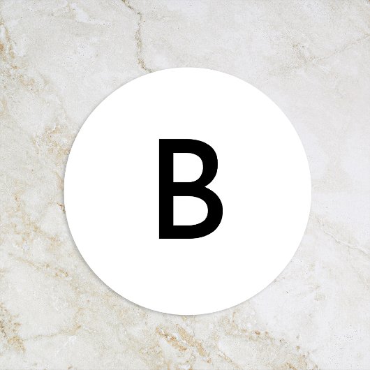 White Modern Bold Wedding Monogram Umschlag Aufkle Runder Aufkleber