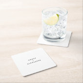 White Modern Bold Wedding Rechteckiger Pappuntersetzer (Vor Ort)