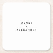 White Modern Bold Wedding Rechteckiger Pappuntersetzer (Vorderseite)