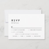 White Modern Bold Wedding RSVP Response Card (Vorderseite)