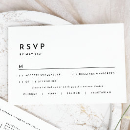 White Modern Bold Wedding RSVP Response Card Karte