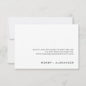 White Modern Bold Wedding RSVP Response Card Karte (Rückseite)