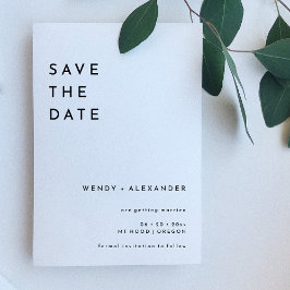 White Modern Bold Wedding Save The Date