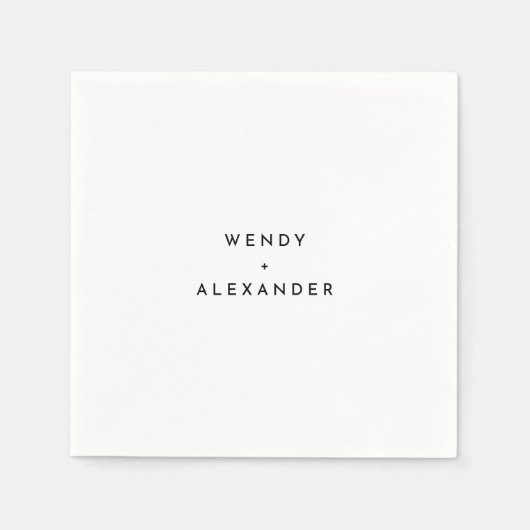 White Modern Bold Wedding Serviette (Vorderseite)