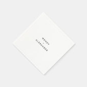 White Modern Bold Wedding Serviette (Ecke)