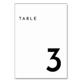 White Modern Bold Wedding Tischnummer Card (Rückseite)