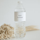 White Modern Bold Wedding Wasserflaschenetikett
