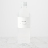 White Modern Bold Wedding Wasserflaschenetikett (Vorderseite)