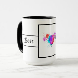 White Modern Boss Lady Balloon Ringer 15oz Tasse