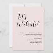 White Modern Calligraphy Foto Abschluss Einladung (Rückseite)