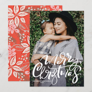 White Modern Calligraphy Foto Frohe Weihnachten