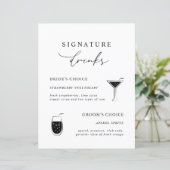 White Modern Calligraphy Signature Drinks Zeichen (Stehend Vorderseite)