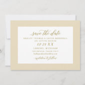 White Modern Calligraphy Wedding Foto Save The Date (Rückseite)