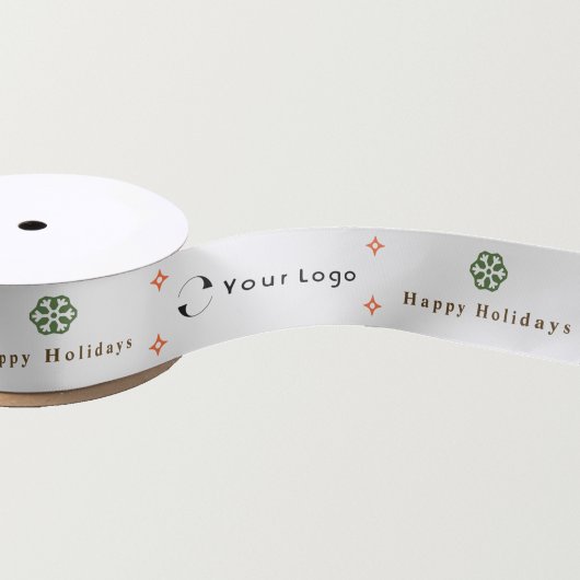 White Modern Christmas Business Logo Company Klein Satinband