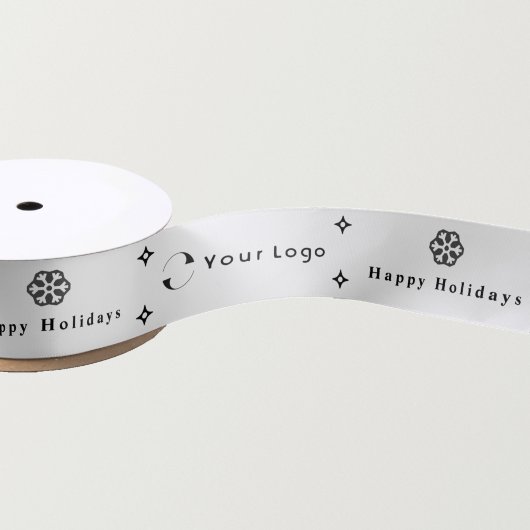 White Modern Christmas Business Logo Company Klein Satinband