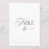 White Modern Classic Calligraphy Table Number Einladung (Vorderseite)